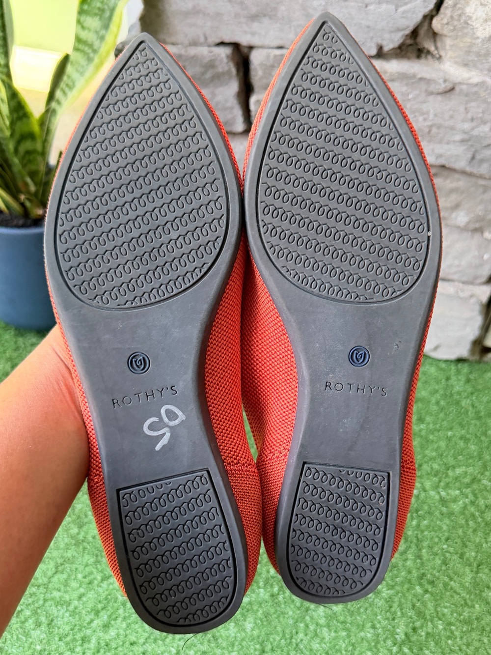 Rothy's The Point Flats Vibrant Orange Women’s Shoes - Picture 9 of 9